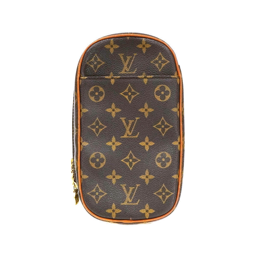 Louis Vuitton Pochette Gange Bag Monogram Crossbody Bag Canvas Black Brown